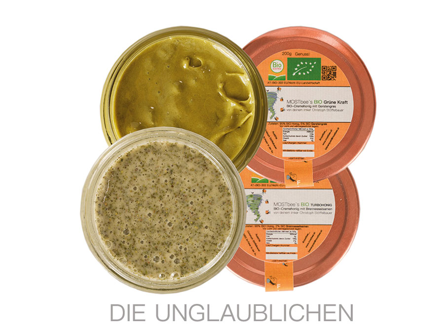 bio-cremehonig-gerstengras-brennesselsamen-superfood-mostbee.at